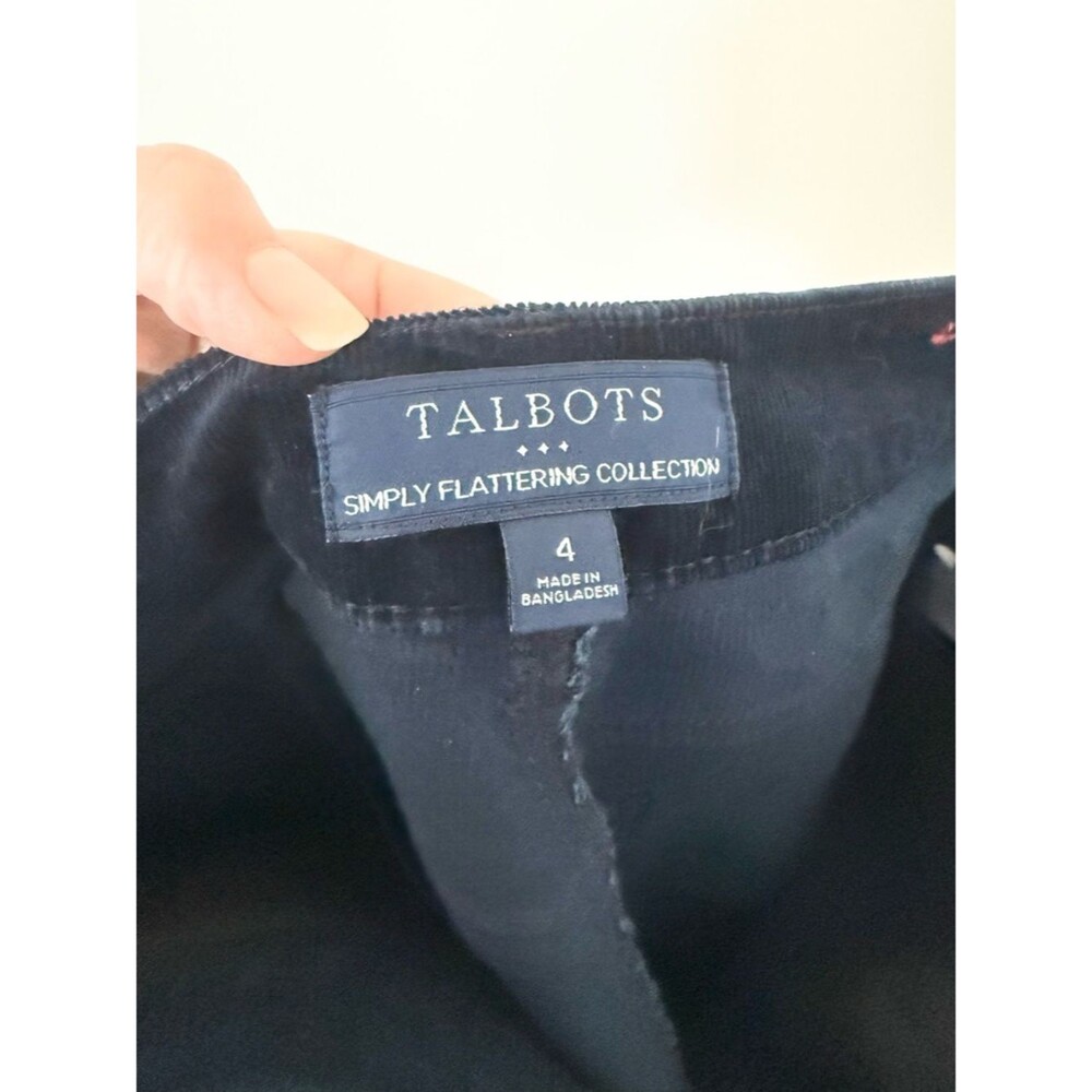 Talbots Simply Flattering Collection Navy Corduroy Pants Size 4 - Picture 4 of 6